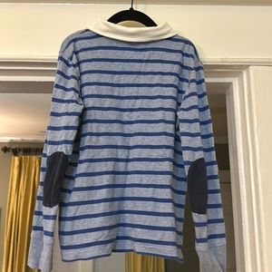 Crewcuts JCrew boys size 6-7 long sleeve sky & navy striped collard shirt